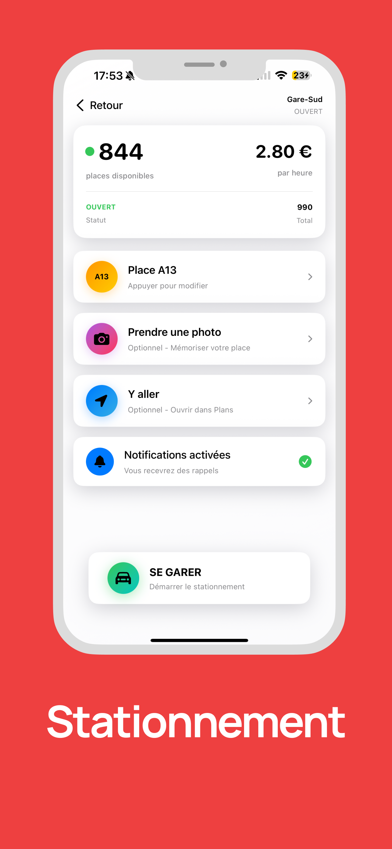 Fonctionnalités de l'application